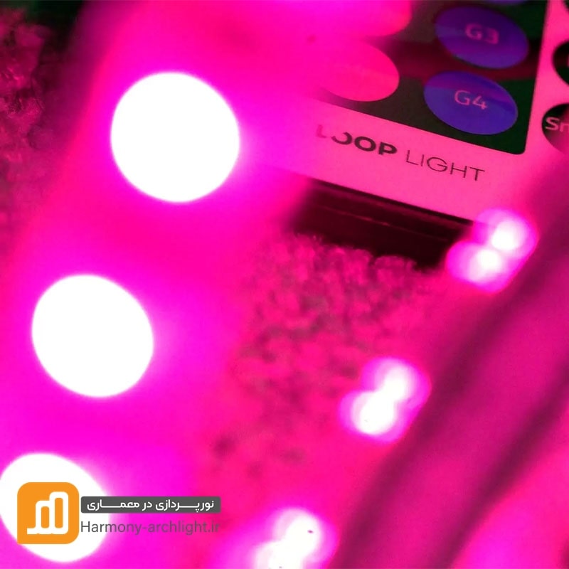 ریسه ال ای دی شلنگی چند رنگ تراکم ۶۰ RGB لوپ لایت
