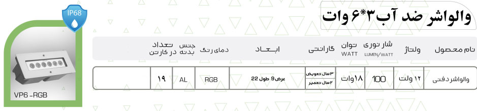 والواشر استخری 18 وات RGB دفنی