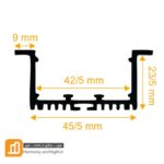 پروفیل چراغ خطی 3 ردیف توکار کدPR-1209 - Image 2