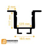پروفیل چراغ خطی تک ردیف لبه دار فنرخور کدPR-1213 - Image 2