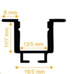 پروفیل چراغ خطی تک ردیف لبه دار فنرخور کدPR-1213 - Image 2