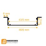 پروفیل 3 ردیف توکار کم عمق کدPR-1225 - Image 2