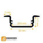 پروفیل چراغ خطی 2 ردیف کم عمق توکار کدPR-1221 - Image 2