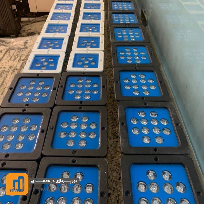 چراغ استخری مربع 36 وات توکار 3*12 وات