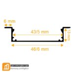 چراغ خطی 3 ردیف کم عمق توکار لبه دار کدLN-1223 - Image 2