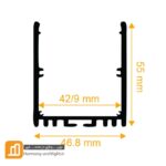 چراغ خطی آویز 3 ردیف روکار بدون لبه کدLN-1216 - Image 2